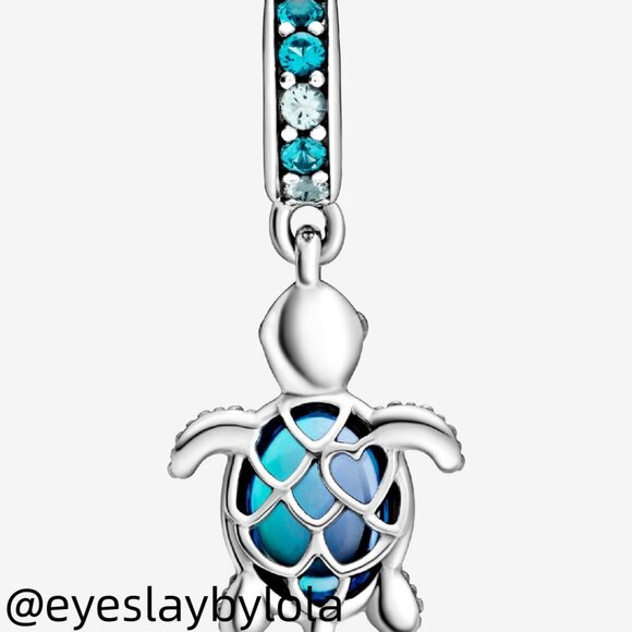Pandora Murano Glass Sea Turtle Dangle Charm - Picture 4 of 7
